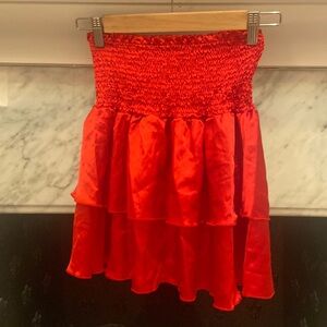 SheIn Flowy Mini Skirt - Red Metallic Size S